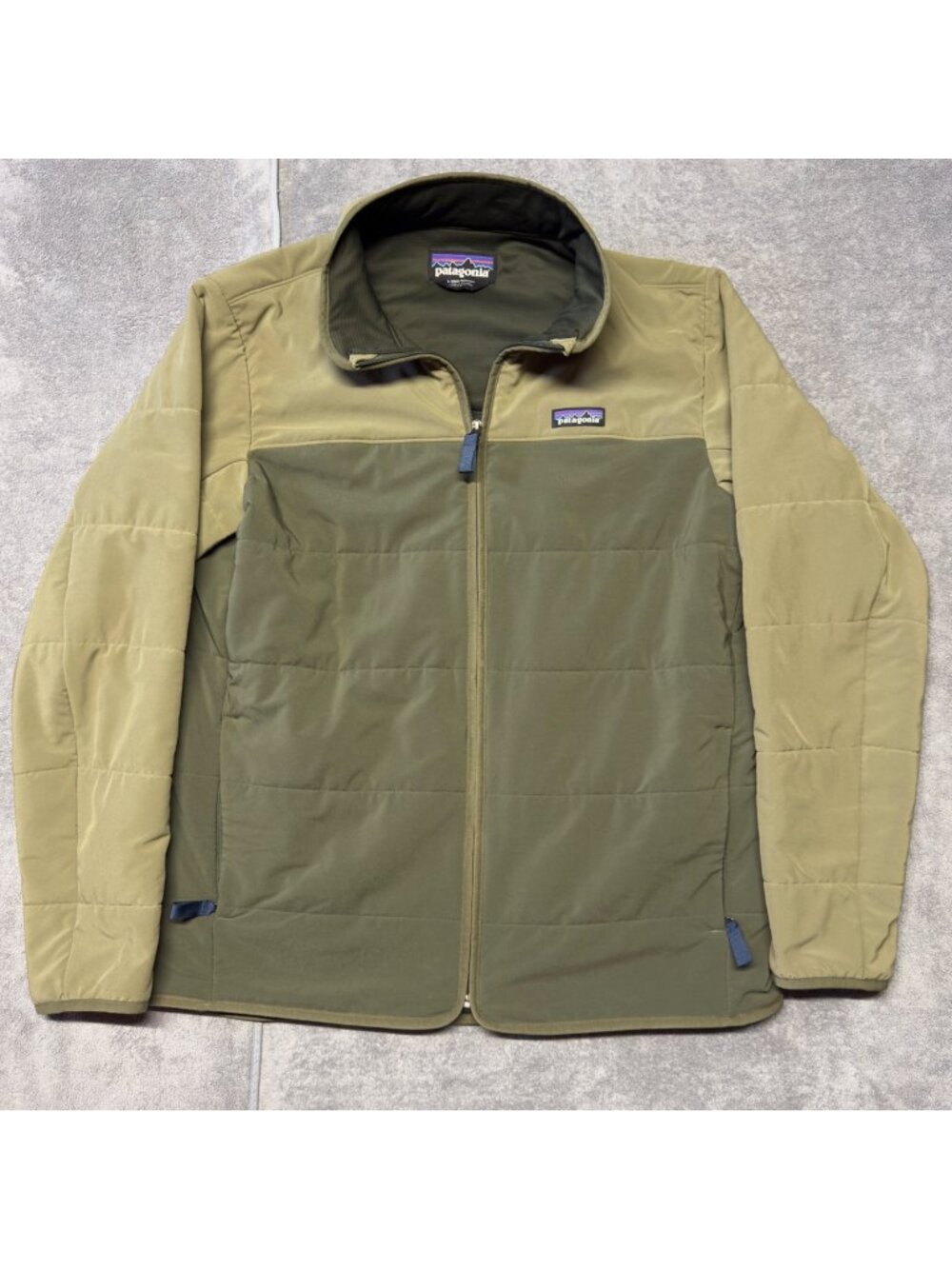 Patagonia Mens Pack In Jacket Large Olive Tan Full Zip